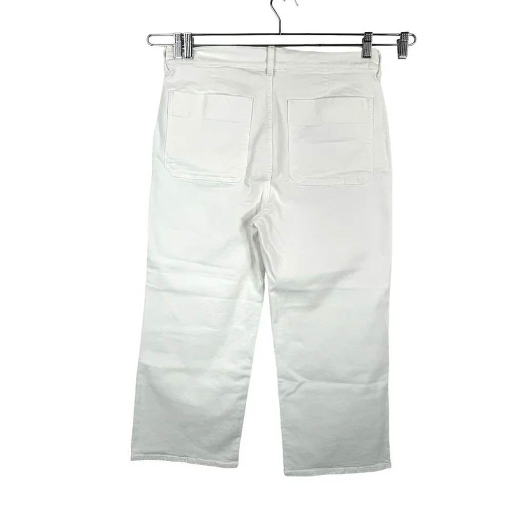 J.Crew Petite sailor slim‎ wide-leg jeans cropped in white sz 31P